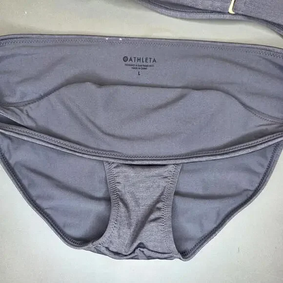 Athleta Dark Grey Bandeau style bikini Size Large - Picture 2 of 6